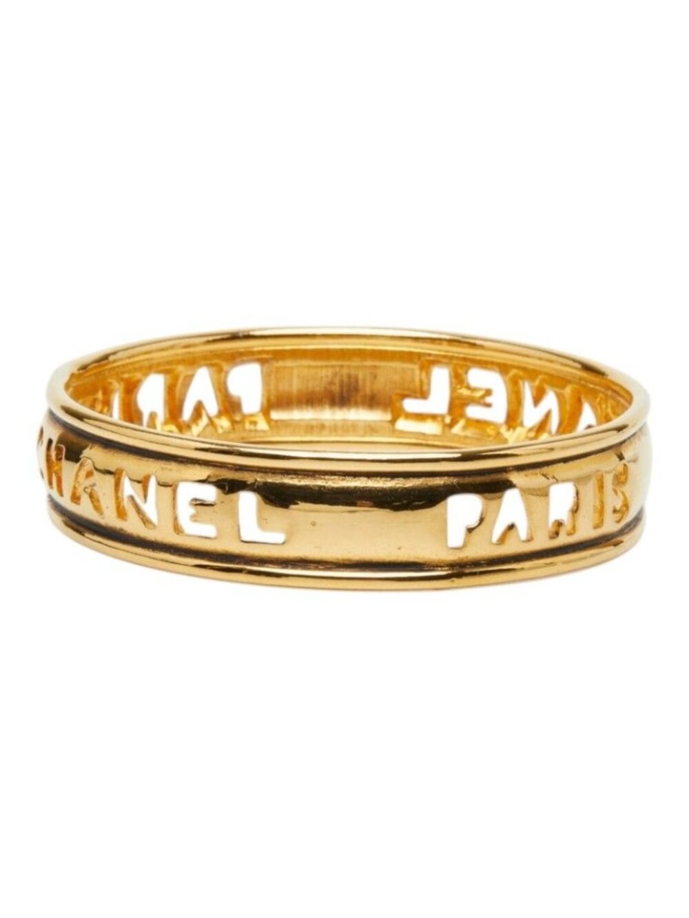Chanel Logo Bangle Gold Plated 1- Bracelet - Picture 2 of 6